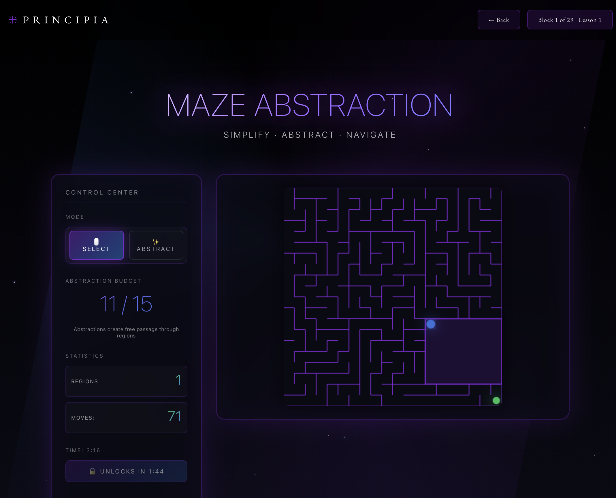 Interactive learning maze